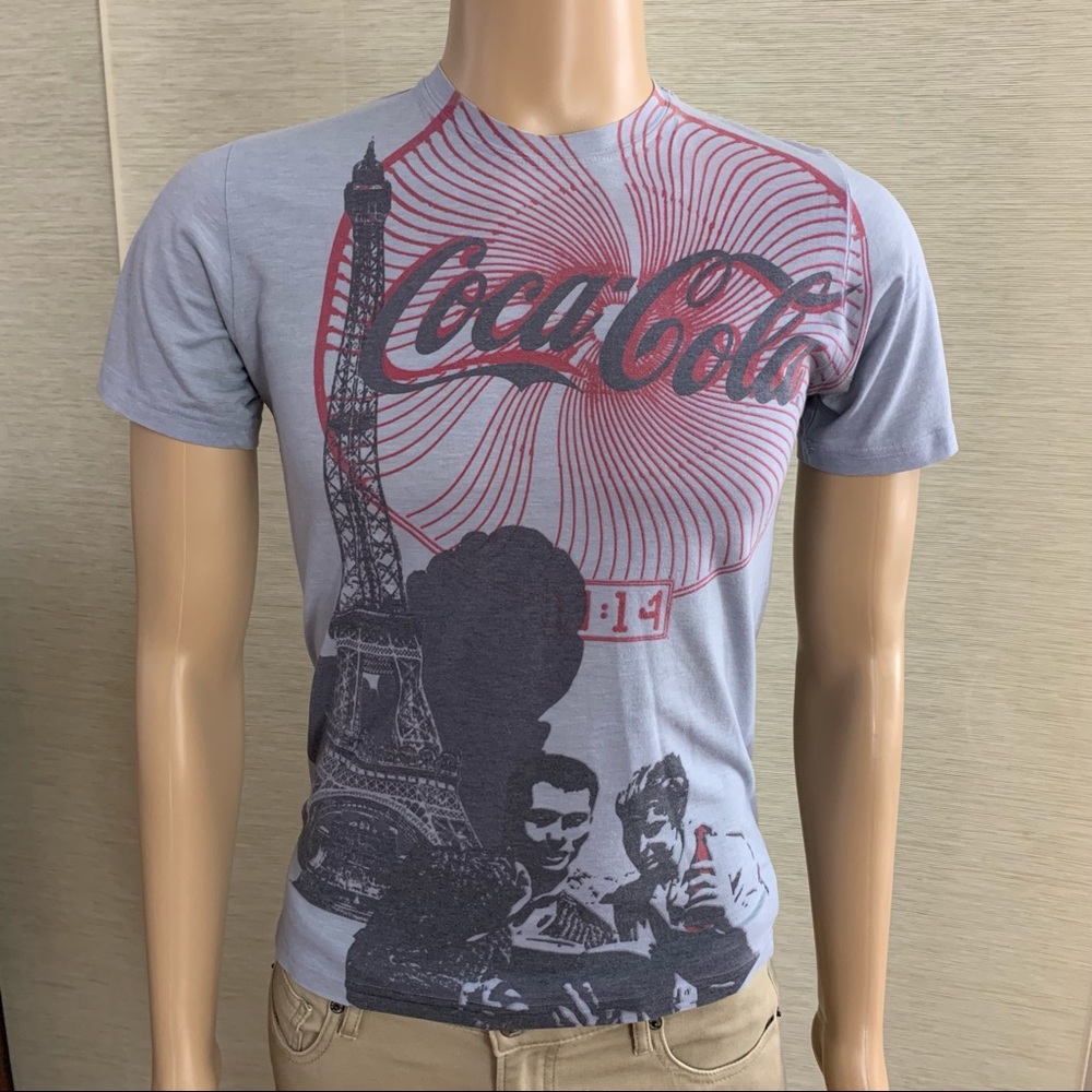 Retro Coca-Cola tee Paris Eiffel Tower mens Small